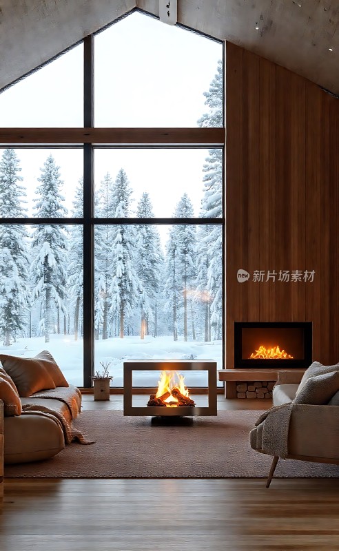 冬日暖炉温馨客厅