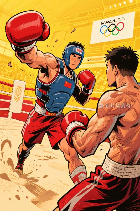 拳击比赛插画