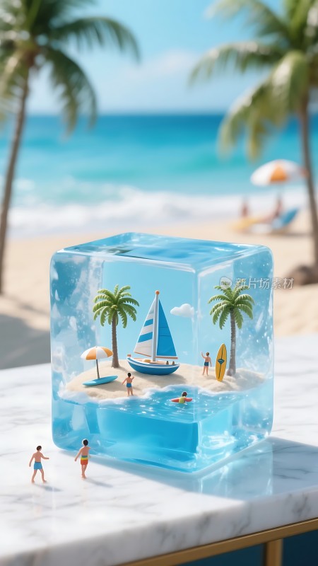 夏日海滩冰块世界