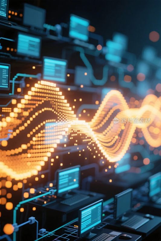 科技数字波形图