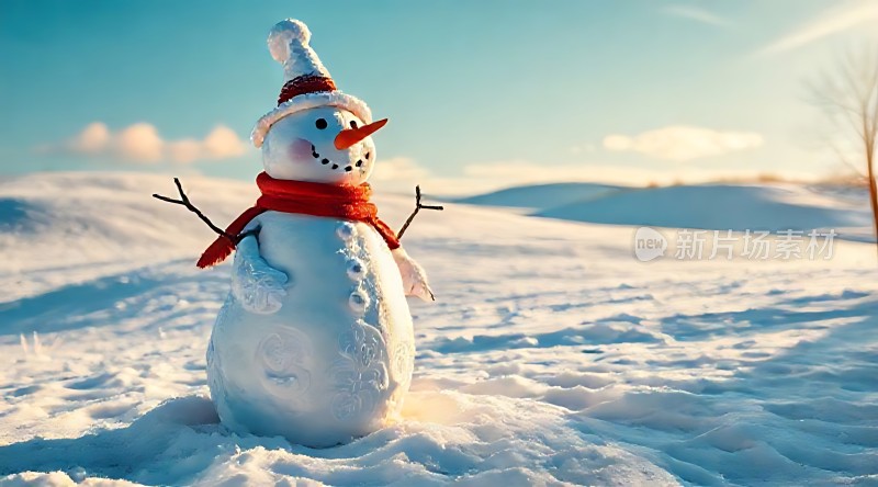 雪地里的快乐雪人