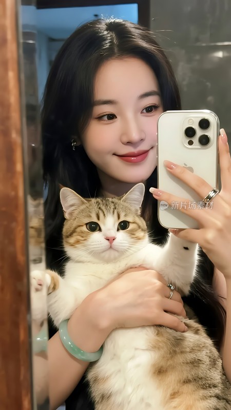 猫咪与主人温馨自拍时光