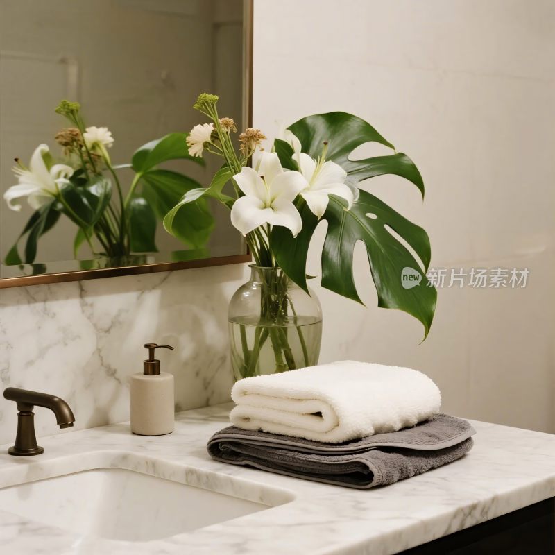 浴室洗手台植物布置