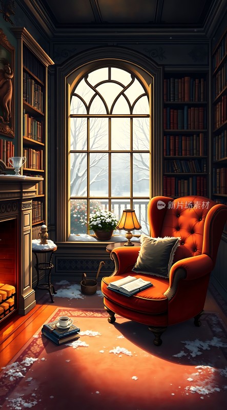 冬日书房里的温暖时光