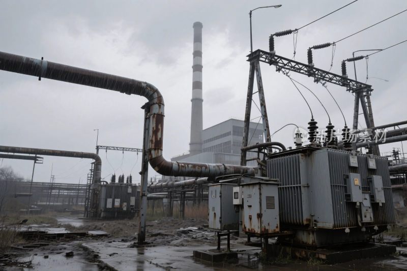 工业设施与烟囱场景