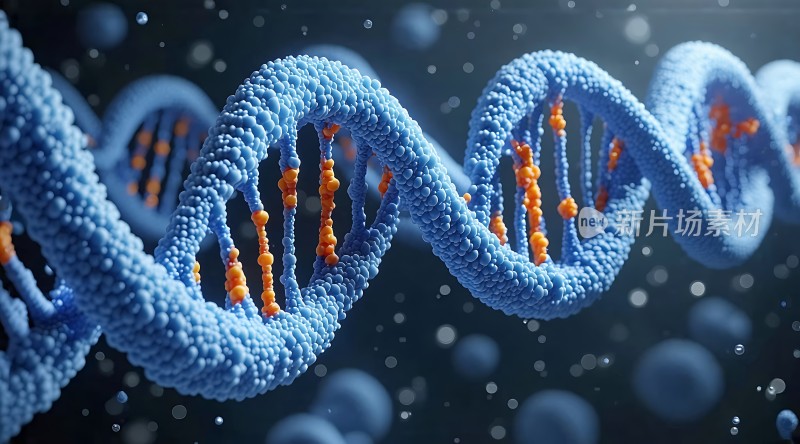 蓝色DNA双螺旋结构图