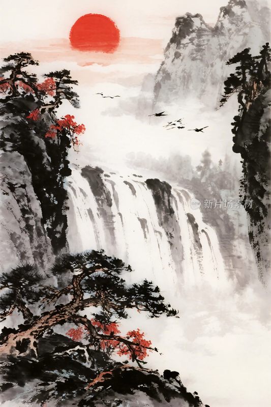 水墨山水风景图