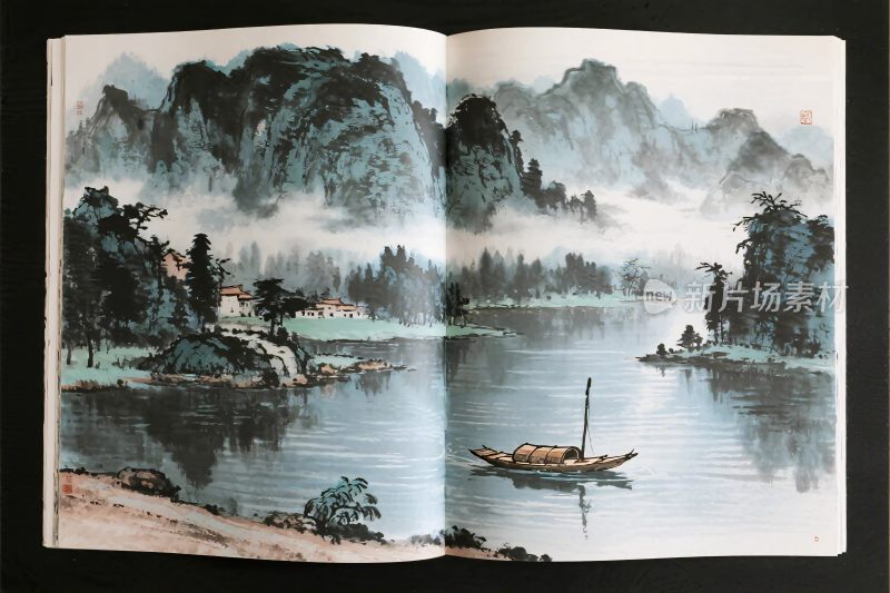 传统山水国画插画