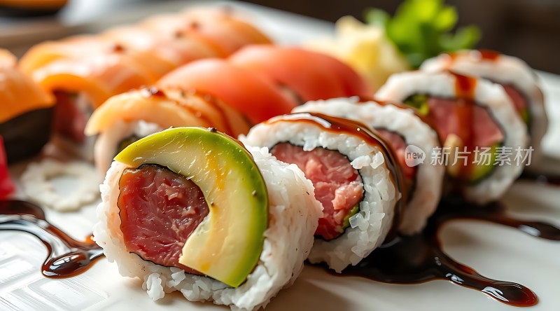 新片场素材 美味寿司卷