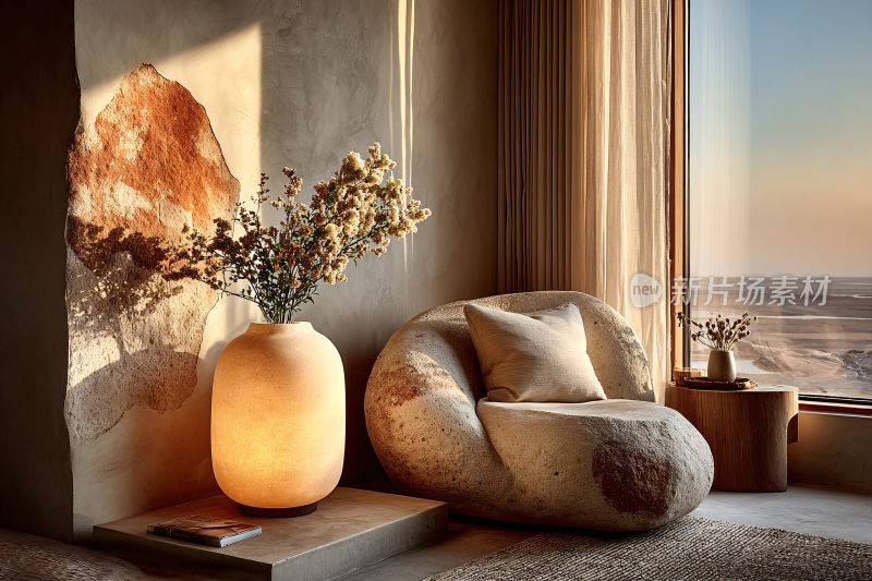 温馨窗边家居角落场景