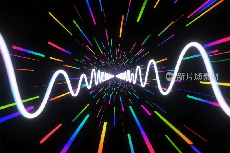 彩色光线音波特效图