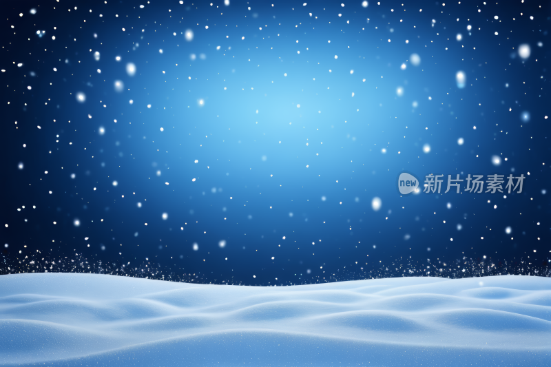 雪夜雪落下蓝天高清背景图片