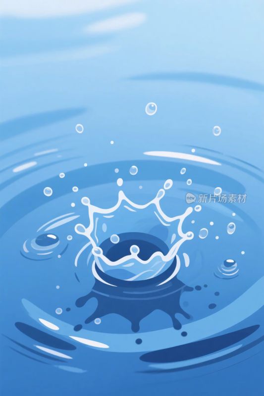 水滴溅起插画效果