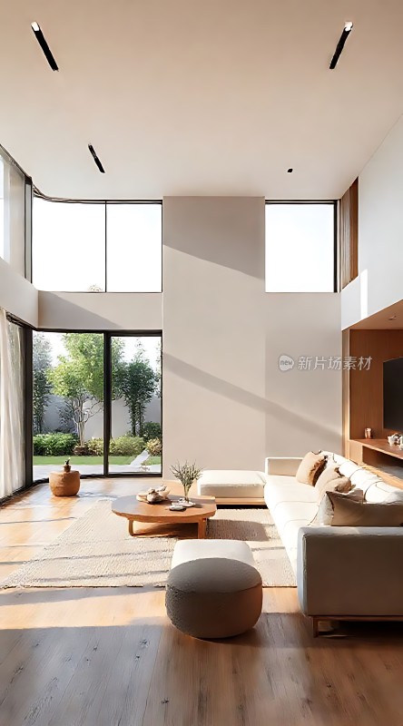 现代简约客厅自然光线充足家具简洁大方