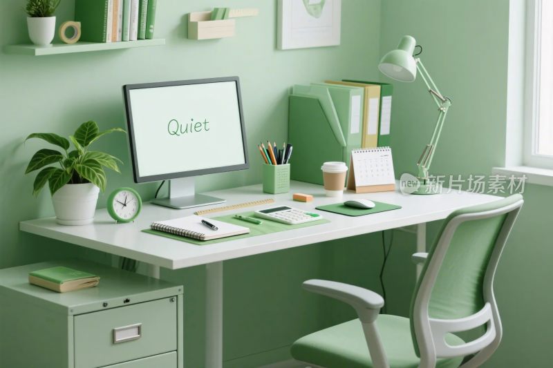 整洁办公桌面场景