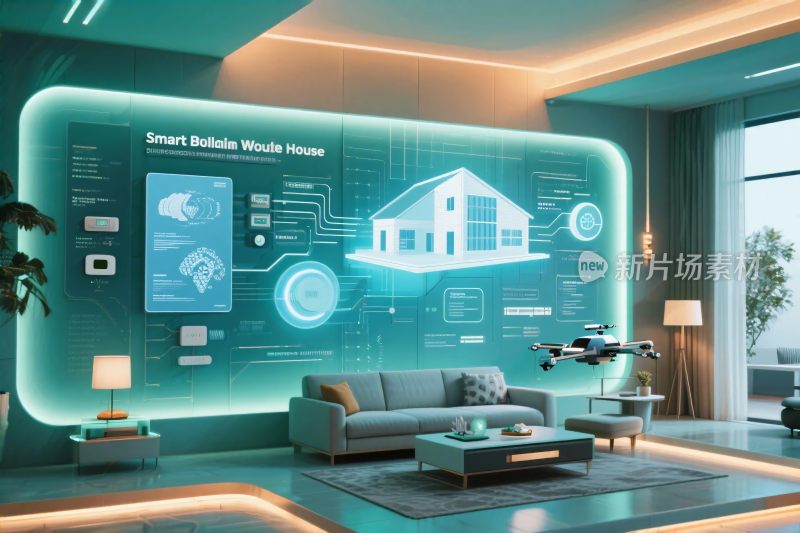 现代智能客厅全息界面