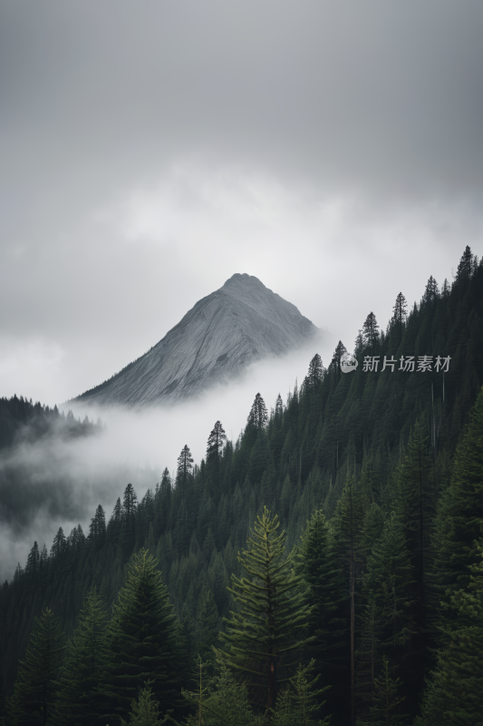 一座山山峰很高高清风景图片