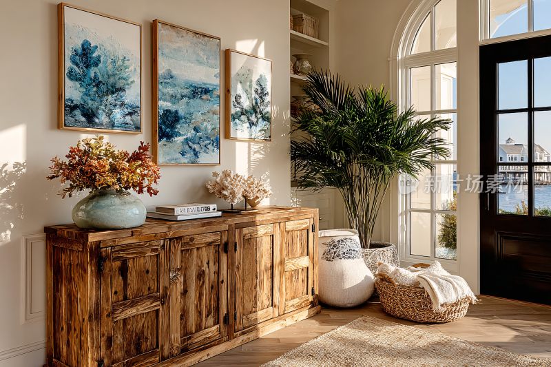 温馨自然的室内家居角落