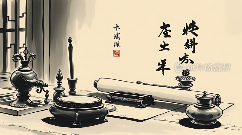 古风书房雅集图