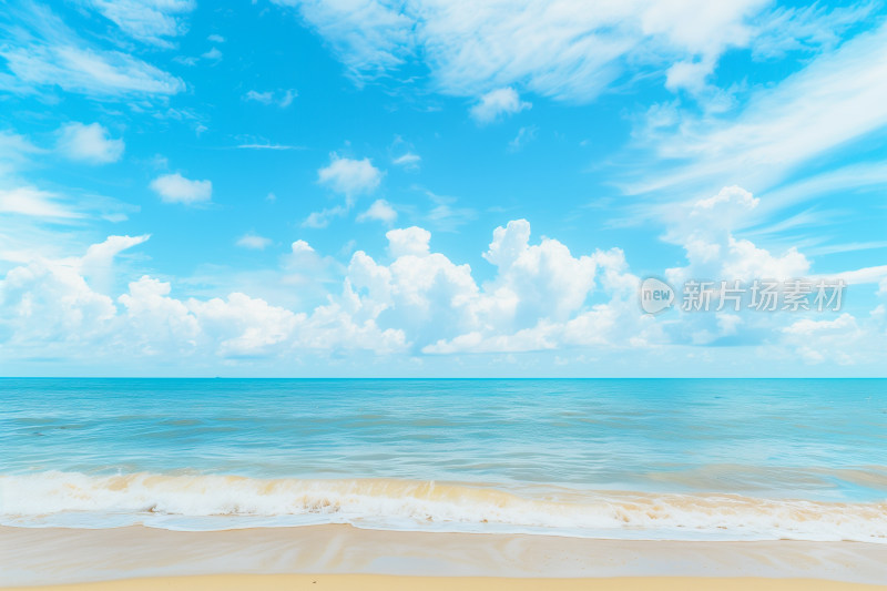蓝天白云海平面沙滩背景素材