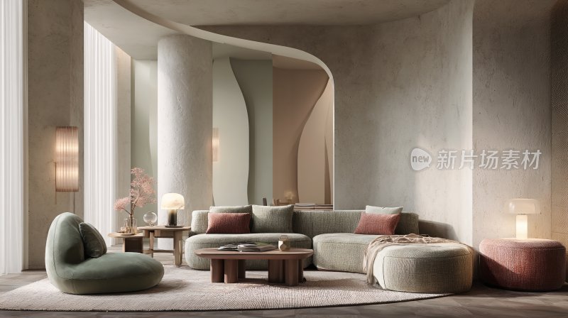 现代风格舒适室内客厅场景