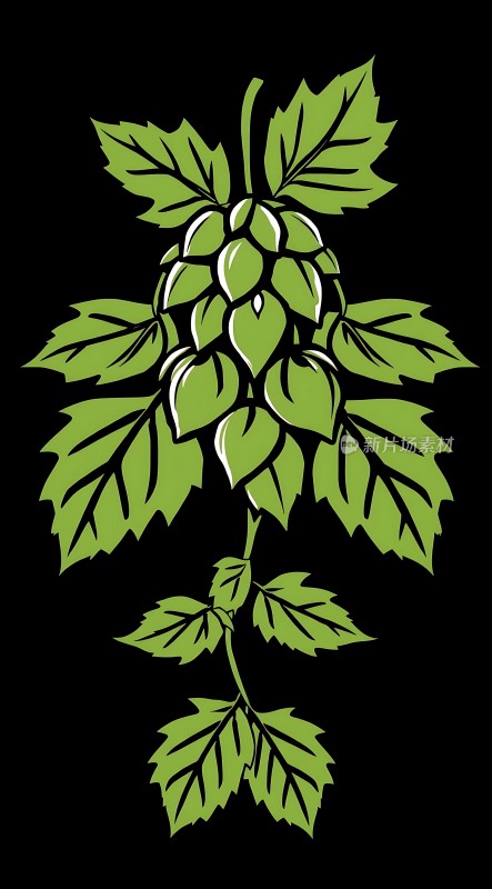 绿色啤酒花图案