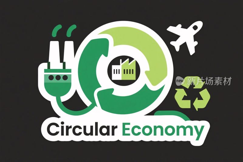 循环经济主题插画