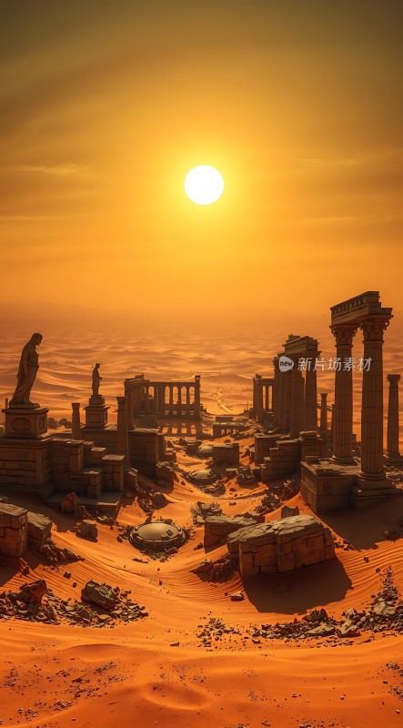 沙漠古都日落