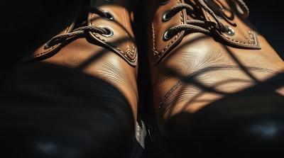 阳光下的棕色皮鞋 阳光下的棕色皮鞋