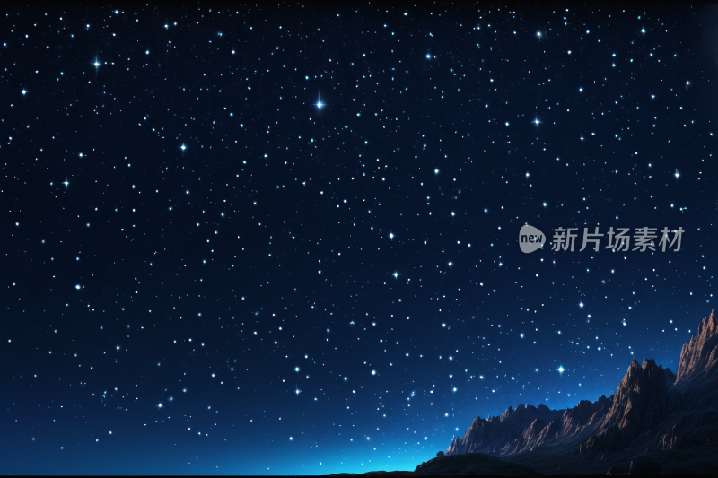 星空夜空有山有满月高清背景图片