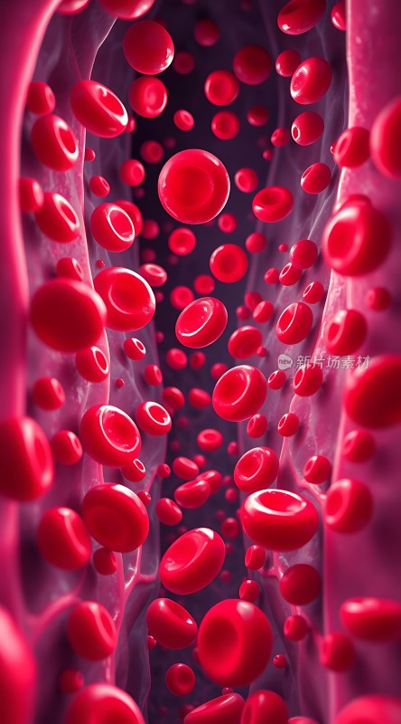 血管中的红色血细胞流动