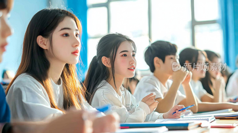 教室里认真学习的学生教育培训