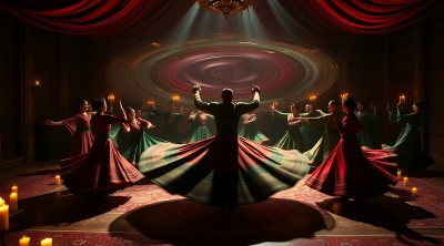 旋转舞者与烛光