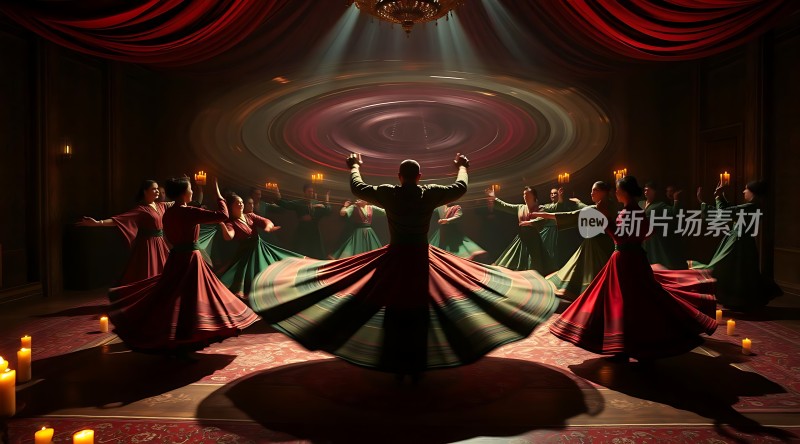 旋转舞者与烛光
