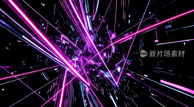 紫色光束交织的未来科技世界