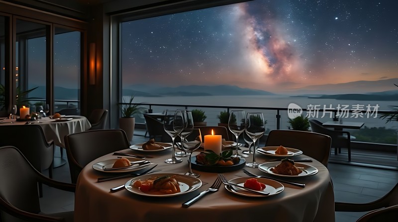 星空下的浪漫晚餐
