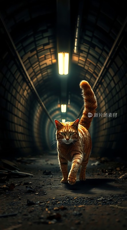 隧道里的橘猫