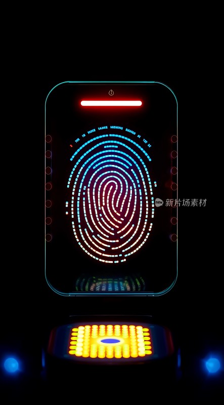 智能指纹识别系统安全便捷未来科技感十足！