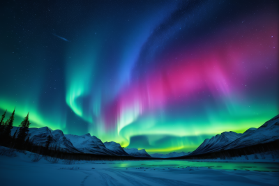 横跨一座有湖泊和雪的山脉高清背景图片 横跨一座有湖泊和雪的山脉高清背景图片