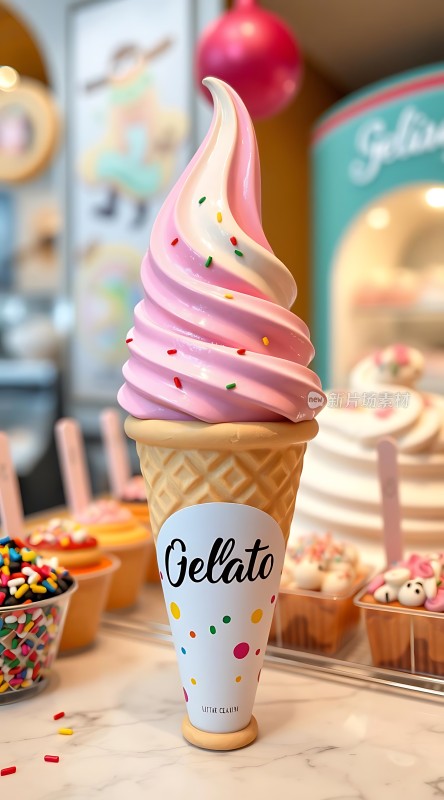 彩色冰淇淋甜筒