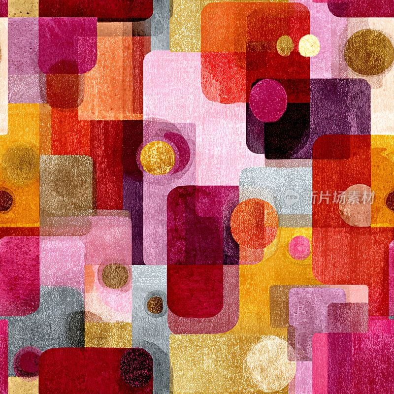 多彩几何图案插画