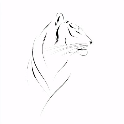 线条勾勒的老虎头部插画 线条勾勒的老虎头部插画