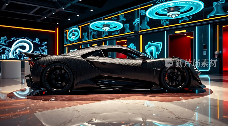 未来科技座驾黑色跑车闪耀登场！