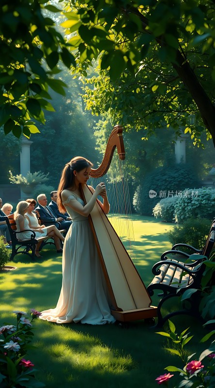阳光下的竖琴演奏者