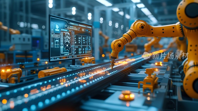 智能工厂机器人生产线高效运作