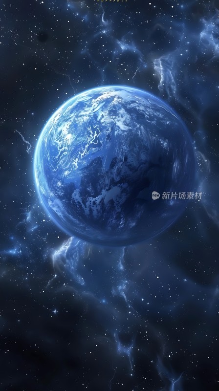 宇宙之蓝地球与星空的交响曲