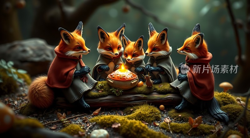 森林里的温馨聚会