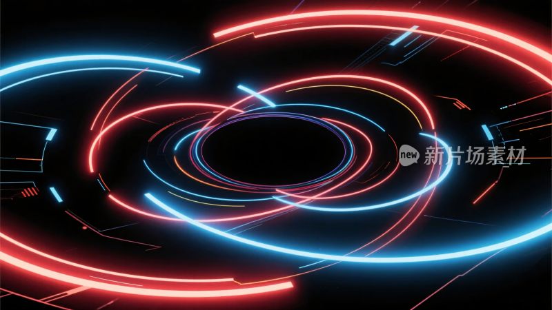炫彩霓虹光线环形图案