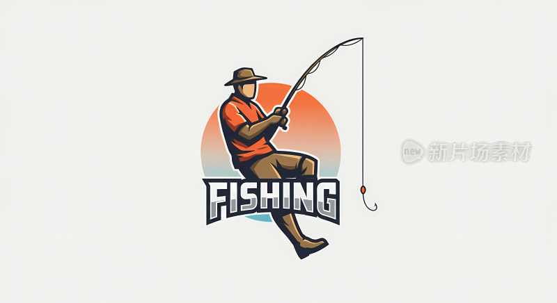 钓鱼标志插画