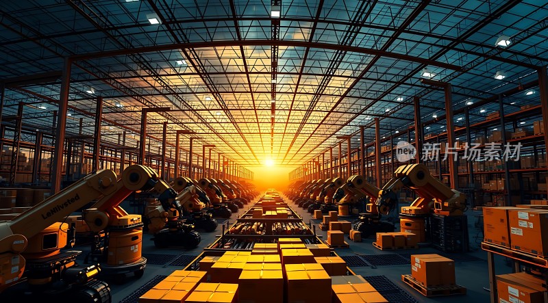 智能物流仓库机器人搬运货物